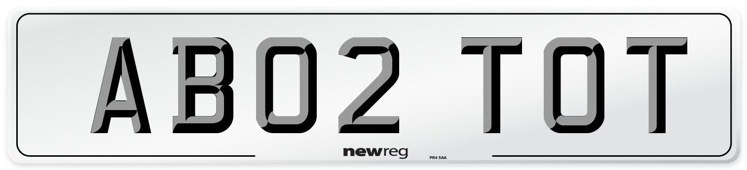 AB02 TOT Number Plate from New Reg